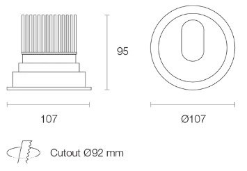 Trend MINILED XDI10 LED Downlights 3000K 4000K White/Black/Silver 10W 180-265V IP20 - XDI103, XDI104