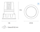 Trend Midiled XRA20 LED Downlights 3000K 4000K White / Black / Silver / Gold 18W 180-265V IP20 - XRA203-MB - Trend Lighting