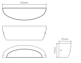 Domus Sinta - 8 Up/Down Dimmable Interior Wall Light Tri - Black or White 8W IP20 240V - 22674,22675 - Domus Lighting