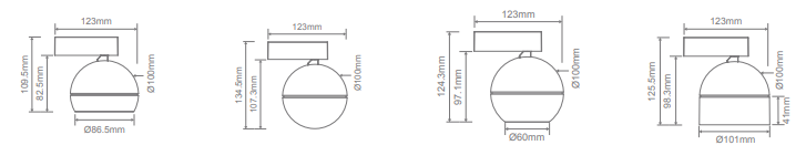 Domus Moon Trio Surface Mount Light Spot Dimmable LED Downlight Tri - Black / White 6/9W 240V IP20 - 22816, 22817 - Domus Lighting