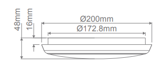 Domus Solar-200mm Round Slimline Dimmable LED Oysters Tri- Black 15W 240V IP54 - 20939