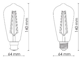 SAL VINTAGE DECO LST21 Lamps and Globes 3000K 5000K Glass 8W 240V IP20 - LST21 - SAL Lighting