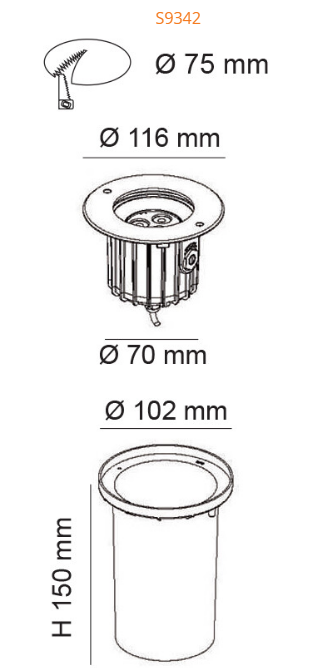 SAL GEO S9342 Garden Step and Uplights 3000K 4000K Stainless Steel 8W 240V IP67 - S9342 - SAL Lighting