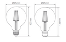 Domus G95 B22 Dimmable LED Filament Lamps and Globes 2700K 6500K Frosted 7.5W 240V IP20 - 65982, 65983 - Domus Lighting