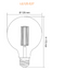 SPHERICAL DECO LG125FD. Energy efficient 1 watt LED filament spherical deco lamp. E27 base. Colour temperature 2200K. 320° beam angle