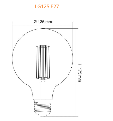 SAL Spherical Deco LG125FD Lamps and Globes 2200K Champagne 1W 240V IP20 - LG125FD822E27 - SAL Lighting