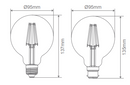 Domus G95 E27 Dimmable LED Filament Lamps and Globes 2700K 6500K Frosted 7.5W 240V IP20 - 65984, 65985 - Domus Lighting