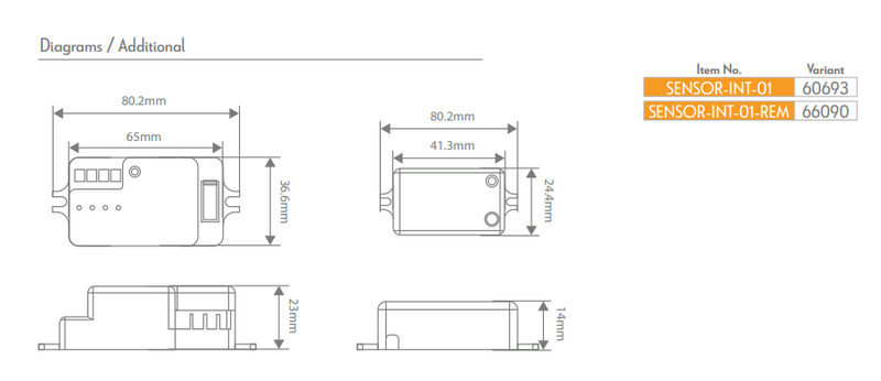 Domus Internal Sensors for Battens ONLY Accessories 400W 240V IP20 - 66093, 66094