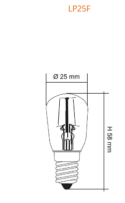 SAL LP25 Pilot Lamps and Globes 3000K Clear 1.5W 240V IP20 - LP25F830E14 - SAL Lighting