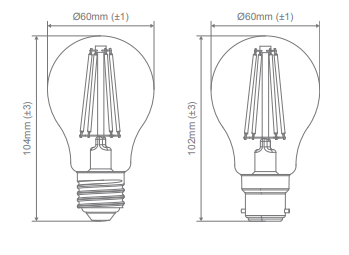 Domus Glass Dimmable E27 Filament Lamps and Globes 2700K 6500K Clear 7.8W 240V IP20 - 65932, 65933 - Domus Lighting