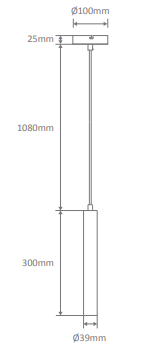 Domus STAR-PD-300-5W- LED Cylindrical Interior Pendant Tri - White 5W 240V IP20 - 21054, 21055, 21056 (Clearance) -Domus Lighting