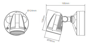 Domus MURO-MAX-16 LED Spotlights Tri - Black / White 16W 240V IP65 - 25081, 25080 - Domus Lighting