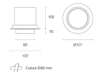 Trend MIDILED XRD10 LED Downlights 3000K 4000K Black / White 10W 180-265V IP20 - XRD103, XRD104 - Trend Lighting
