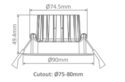Domus AQUA-10 Round Dimmable LED Downlight Kit Tri - White 10W 240V IP65 - 21271