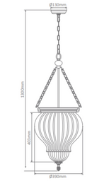 Domus Diana Lantern Glass Interior Pendant Clear 240V IP20 - 31323- Domus Lighting