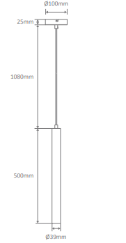 Domus STAR-PD-500-5W - LED Cylindrical Interior Pendant Tri - White 5W 240V IP20 - 21061, 21062, 21063 (Clearance)