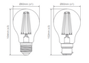 Domus Glass Dimmable E27 Filament Lamps and Globes 2700K 6500K Frosted 8.5W 240V IP20 - 65976, 65977