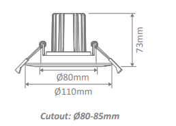 Domus CELL 9 T90 Complete Dimmable LED Downlight Kit 5 CCT - Black / White 9W 200-240V IP44 - 21678, 21679
