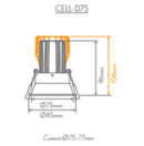 Domus Cell Frame D75 Cut-out to suit LED Downlight 5CCT - White / Black - 27048, 27049 - Domus Lighting