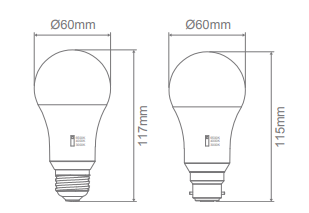 Domus GLS Dimmable Lamps and Globes Tri - Frosted 12W 240V IP20 - 65114, 65116 - Domus Lighting