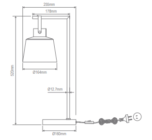 Domus STRAP-TL Table Lamp Black/ White 240V IP20 - 22720, 22721