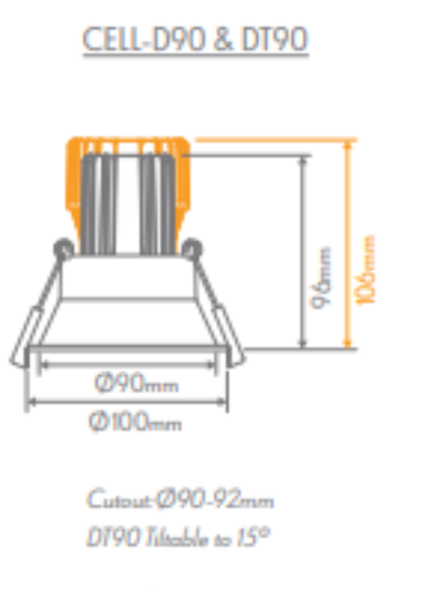 Domus Cell Frame D90 Cut-out to suit LED Downlight 5CCT - White / Black - 27050, 27051 - Domus Lighting