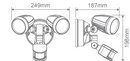 Domus Muro-Pro 30S Twin Head LED Spotlight Tri - Black / Dark Grey / White 30W 240V IP54 - 25062, 25063, 25064 - Domus Lighting