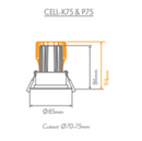 Domus Cell Frame P75 Cut-out to suit LED Downlight 5CCT - White / Black - 27062, 27063 - Domus Lighting