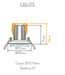 Domus Cell Frame T75 Tilt Cut-out to suit LED Downlight 5CCT - White / Black - 27052, 27053 - Domus Lighting