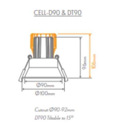 Domus Cell Frame DT90 Deep-Tilt Frame Only LED Downlight 5CCT - White / Black - 27078, 27079 - Domus Lighting