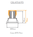 Domus Cell Frame K75 Cut-out to suit LED Downlight 5CCT - White / Black - 27064, 27065 - Domus Lighting