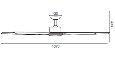 Brilliant AVIATOR 66in. Ceiling Fan White / Oil-Rubbed Bronze 2 x 15W 240V - 18516/05,18516/14 - Brilliant Lighting