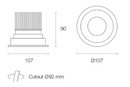 Trend Platinum P12H LED Downlights 3000K 4000K Black / White / Silver 10W 180-265V IP20 - P12H3, P12H4 - Trend Lighting