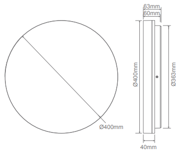 Domus Sunset-400mm Round Dimmable LED Oysters Tri - White 35W IP54 - 20882 - Domus Lighting