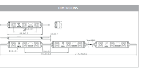 Havit Signage Modules LED Strip 5500K 0.72W 12V IP65 - HV9794-IP65-20-5K-Havit Lighting