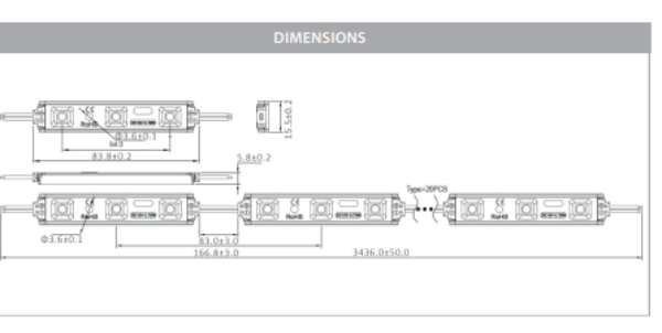 HV9794-IP65-20-5K- Signage Modules 5500K 0.72W 12V DC IP65-Havit Lighting