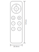 Chameleon Remote 3 Channel / RF + Bluetooth RGBW Remote Control with Wall Bracket