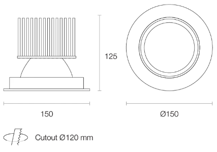 Trend Midiled XDF15 LED Downlights 3000K 4000K Black / White / Silver 15W 180-265V IP65 - XDF153, XDF154 - Trend Lighting