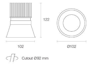 Trend Miniled XDRL10 LED Downlights 3000K 4000K White/Black/Silver 10W 180-265V IP65 - XDRL103, XDRL104