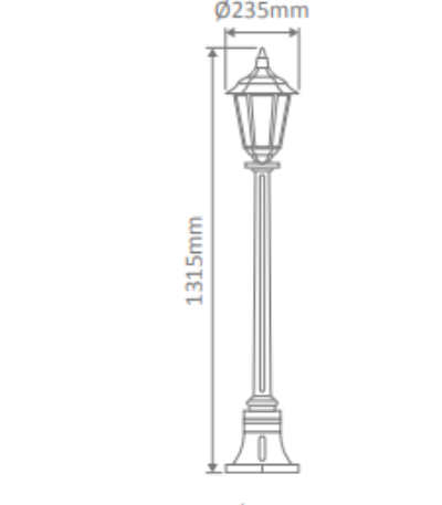 Domus CHESTER 1LT 1.32M Post LED Flood Light Beige/ Black/ Burgundy/ Green/ White IP43 - 14990, 14991, 14992, 14993, 14995
