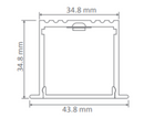 Domus OMEGA-35 REC 1M C/W FLT DIF LED Channels and Accessories Aluminium / Black / White - 22034, 22074, 22075