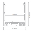 Domus OMEGA-35 SM 1M C/W FLT DIF LED Channels and Accessories Aluminium / Black / White - 22050, 22076, 22077