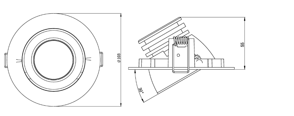 SAL ECOSTAR II GIMBAL S9146TC2 LED Downlights Tri - White 10W 240V IP20 - S9146TC2WH, S9146SM/TC2WH