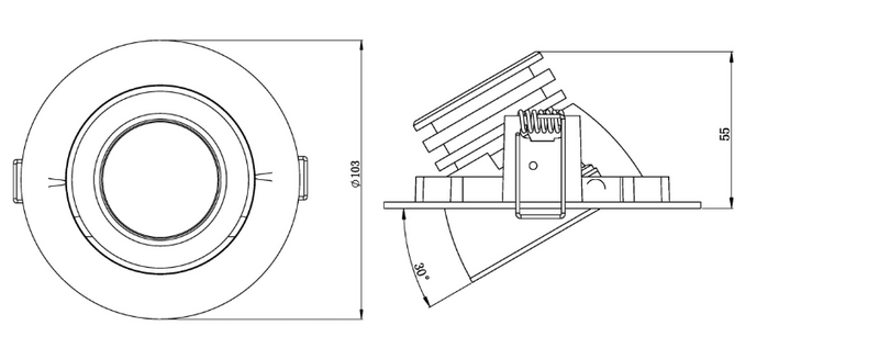 SAL ECOSTAR II GIMBAL S9146TC2 LED Downlights Tri - White 10W 240V - S9146TC2WH, S9146SM/TC2WH - SAL Lighting