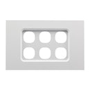 Clipsal Grid and Cover, Saturn Zen, 6 Gang White- Z4036VH-ZW