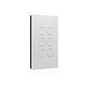 Clipsal Push Button Switch, Saturn Zen, LED, 6 Gang Black/ White 250V- Z4066PBL-ZB, Z4066PBL-ZW
