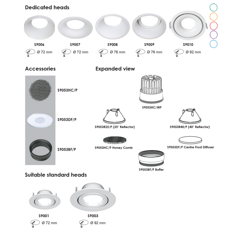 SAL UNIFIT S9009HC LED Downlight 3000K Matt White / Matt Black 8W 240V - S9009HC - SAL Lighting