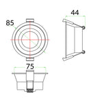 CLA ARC: Architectural Centre Fixed Low Glare Fitting (Cut out: 75mm) LED Downlights Matt White - ARC3 -CLA Lighting