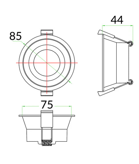 CLA ARC: Architectural Centre Fixed Low Glare Fitting (Cut out: 75mm) LED Downlights Matt White - ARC3 -CLA Lighting