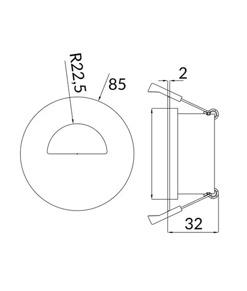 CLA ARC: Architectural Semi Circular Fitting (Cut out: 70mm) LED Downlights Matt White - ARC5 (Clearance) - CLA Lighting